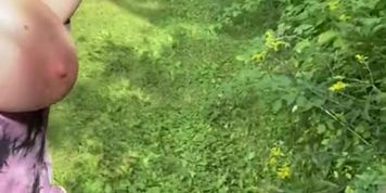 Letting my big natural boobs out on a public hiking trail 
