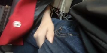 Aaane87-public blowjob and handjob in airplane 757