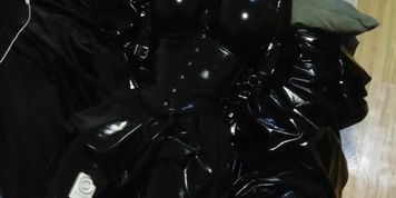 Black latex suit Kigurumi BreathPlay