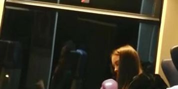 Cum near nice girl in train
