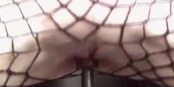 Petite Redhead In Fishnets Fills Her Pussy