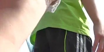 Wonderful legal age teenager upskirt in public