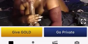 Thick Ebony Sucks Dildo