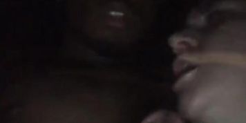White girl sucking BBC in car nighttime