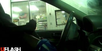 Outside a convenince store_cumshot to staff