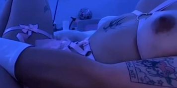 Asian teen playing with her vibrator