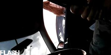 flash and cum in car
