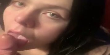 My 18 year old gfs throat getting used then she rides me on the couch