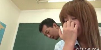 Slutty Asian girl banged in the classroom