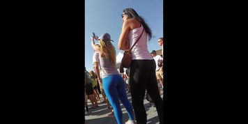 perfect blue spandex blonde ass