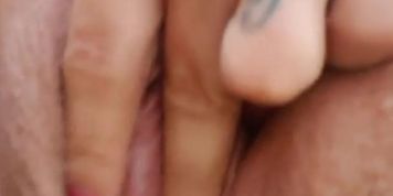 Playing with pussy in the shower