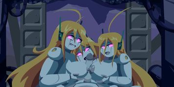 LUCKY GUY CAUGHT IN A ROBOT GIRL CLONE ORGY - CURLY BRACE HACKED 3 - ROBOT GIRL HENTAI