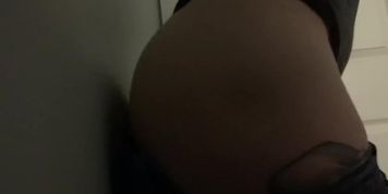Slid panties down for huge dildo 