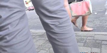 Ardent dame accidently participates in hot upskirting