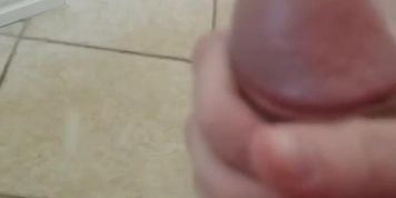 Huge 12 spurt cumshot from big white dick 