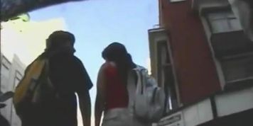 A kinky couple underskirt candid voyeur street video