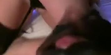 Mature girl providing nylon oral pleasure hand job