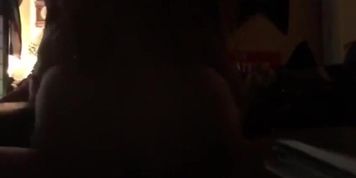 Chubby lesbian bouncing on her girlfriend's pussy
