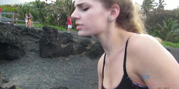 Sexy blonde girl masturbates