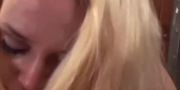 Blonde in a bodystocking facesitting and smothering a guy with her pussy (Annette Schwarz)