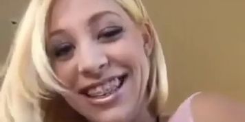 Tiny Blonde takes monster dick