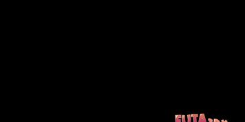 FUTA 3DX - Purple-Haired Futa Gets Stuck and Doggystyled