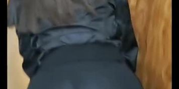 See through leggings walking through hotel thick latina