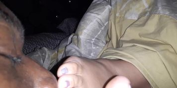 Sleep feet sniff