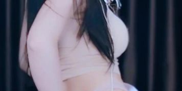 Sexy streamer in mini skirt hot dance, lip licking, oral tease, cuckold hotwife scene, JOI