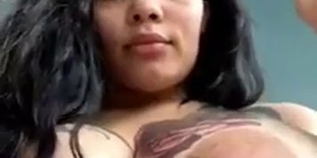 Ebony chick with beautiful areolas