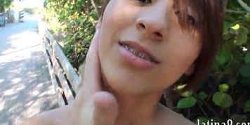 Tiny latina teen girlfriend having horny sex at home
