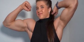 Emily brand muscle arms with huge biceps