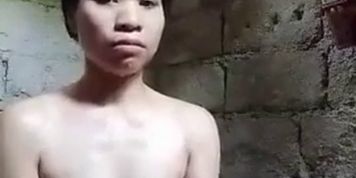 Hot, Sexy, Filipina Province Girl Loving The Shower And The Finger!