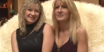 Mature amateur lesbians playing with tongues and toys