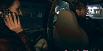 Busty taxi girl cockriding and sucking