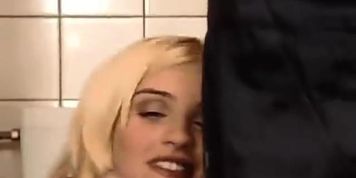 Toilet Cleaner doing Young Babe!