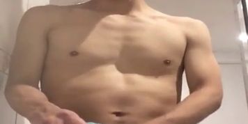Straight hot guy shows his dick after shower