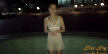 Only in a transparent T-shirt in the city square. Without underwear. There are many witnesses.
