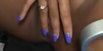 Blue Finger Nails Fapping on the Way Home
