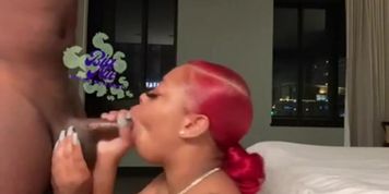 Ebony giving sloppy head
