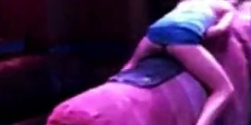 Upskirt of girls riding mechanical bulls compilation