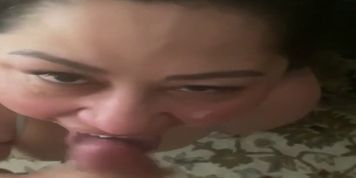BBW cum slut swallows load after anal