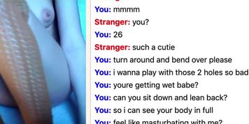 Omegle girl shows off amazing body, does anal for first time and helps cum