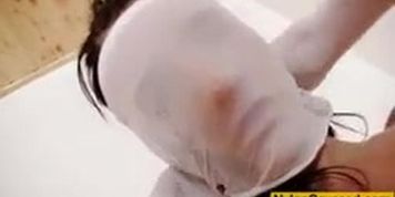Thin Promesita nylons fetish mask