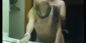 Blonde Fucked in front of Mirror