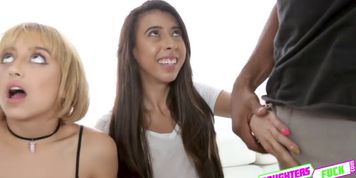 Marilyn Mansion and Victoria Vargaz riding hard dick in different position