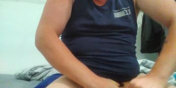 Nash Freer sits on Mr Cucumber