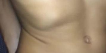 18 year old gets cum on her boobs in the backseat of my car