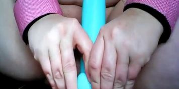 Fat Mature Wife Masturbates With Blue Dildo