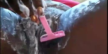 BBC fucking BBW ebony shave pussy,